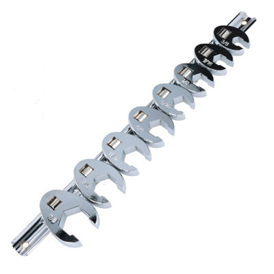 3/8" Drive Imperial SAE AF Crowfoot Crowfeet Crowsfeet Spanner 3/8" - 7/8" 8pc