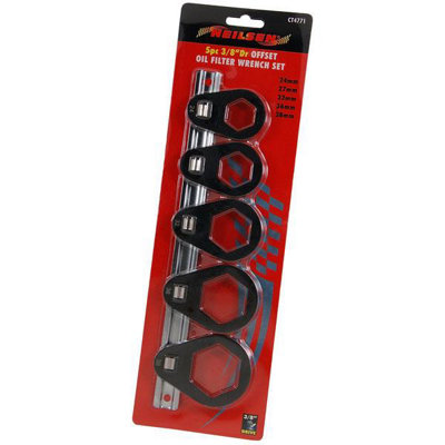 5-teiliges Ölfilter-Steckschlüssel Set – 3/8" Antrieb, Metrische Größen 24-38mm, In Aufbewahrungskoffer