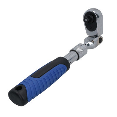 3/8in Drive Telescopic Flexi Head Ratchet 72 Teeth Quick Release 250 - 350mm