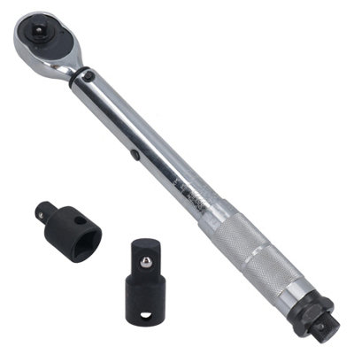 3/8in Drive Torque Wrench With 1/4in + 1/2in Impact Adaptors 19Nm - 110Nm