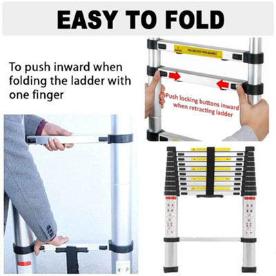 3.8m Combination Ladder A-Frame - 2 way Aluminium Alloy, Non-Slip ...