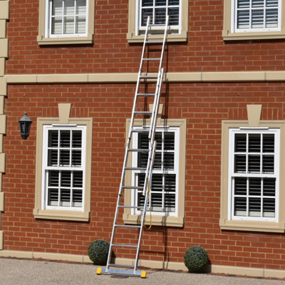 3.99m Trade Master Pro 3 Section Extension Ladder | DIY at B&Q