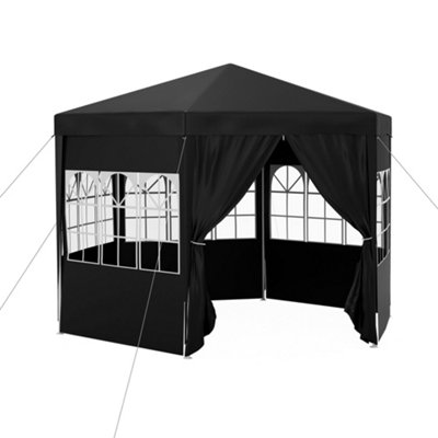 3.9m Outdoor Gazebo Canopy Party Tent with 6 Removable Side Walls for Garden, Black