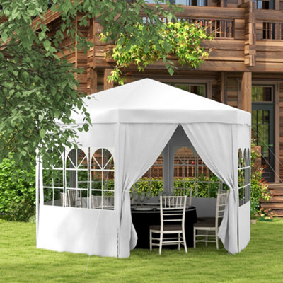 3.9m Outdoor Gazebo Canopy Party Tent with 6 Removable Side Walls for Garden