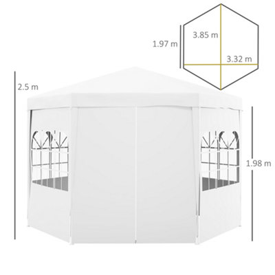 3.9m Outdoor Gazebo Canopy Party Tent with 6 Removable Side Walls for Garden - 3