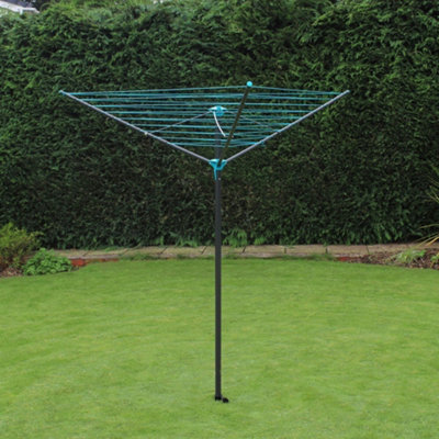 3 Arm Rotary Airer Washing Line Grey Garden Laundry Clothes Airer 25kg Capacity