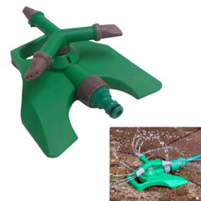 3 Arm Rotating Sprinkler Garden Water Watering Hose Pipe Connection Spray System