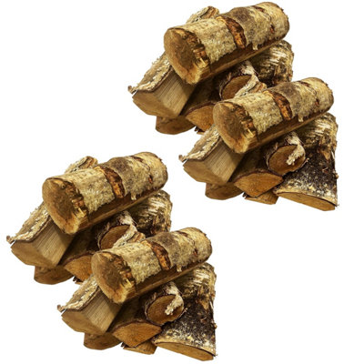 3 Bags Easy To Light Ready To Burn 66 Litre Dried Firewood Logs For ...