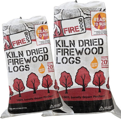 3 Bags Softwood Kiln Dried Firewood Logs Ready To Burn For Outdoor Open ...