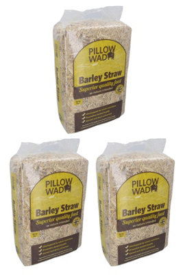 3 Bags Superior Quality Large Barley Straw Small Animal Bedding Feeding 2KG