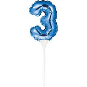 3 Balloon Cake Topper Blue (Mini)
