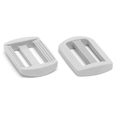 3 Bar Tri Glide Sliders Buckles Fasteners for 25 mm / 1 in Webbing Strap, Backpack, Bag - White, Plastic (Pack of 2)