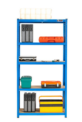 3 Bays - 180 x 90 x 45cm - Blue - 5 Tier Boltless Heavy Duty Garage Shelving Unit - 1000kg Load Weight