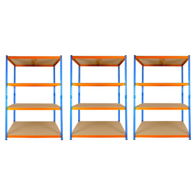 3 Bays of 4 Tier Extra Heavy Duty Storage Racking 1800h x 1200w x 600d ...