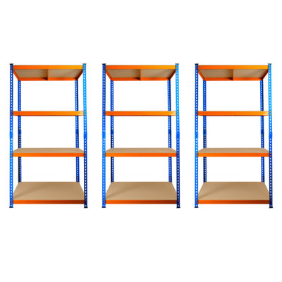 3 Bays of 4 Tier Extra Heavy Duty Storage Racking 1800h x 900w x 300d mm 300kg