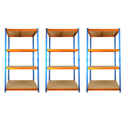 3 Bays of 4 Tier Extra Heavy Duty Storage Racking 1800h x 900w x 600d mm 300kg