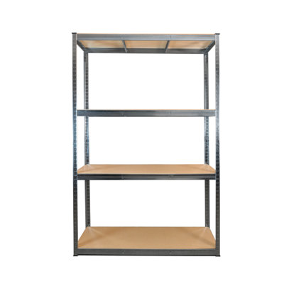 3 Bays of 4 Tier Galvanised Garage Shelving 1800h x 1200w x 400d mm 175kg - 4