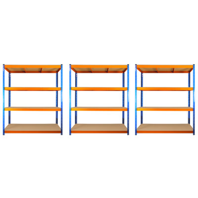 3 Bays of 4 Tier ULTRA HEAVY DUTY Storage Racking 1800h x 1500w x 450d mm 350kg