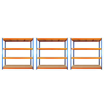 3 Bays of 4 Tier ULTRA HEAVY DUTY Storage Racking 1800h x 1800w x 450d mm 350kg