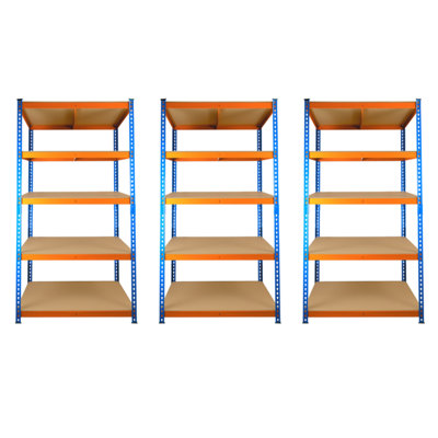 3 Bays of 5 Tier Extra Heavy Duty Storage Racking 1800h x 900w x 600d mm 300kg