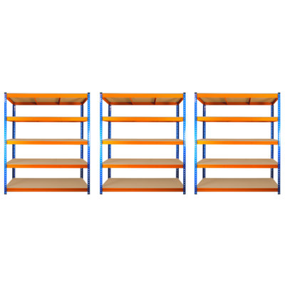 3 Bays of 5 Tier ULTRA HEAVY DUTY Storage Racking 1800h x 1500w x 450d mm 350kg