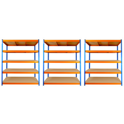 3 Bays of 5 Tier ULTRA HEAVY DUTY Storage Racking 1800h x 1500w x 600d mm 350kg