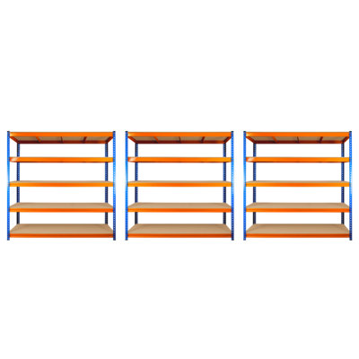 3 Bays of 5 Tier ULTRA HEAVY DUTY Storage Racking 1800h x 1800w x 450d mm 350kg