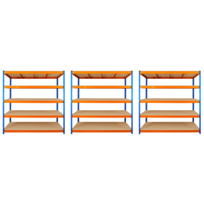 3 Bays of 5 Tier ULTRA HEAVY DUTY Storage Racking 1800h x 1800w x 600d mm 350kg