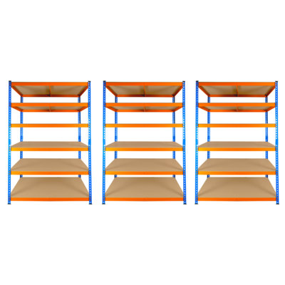 3 Bays of 6 Tier Extra Heavy Duty Storage Racking 1800h x 1200w x 600d ...