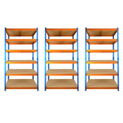 3 Bays of 6 Tier Extra Heavy Duty Storage Racking 1800h x 900w x 600d mm 300kg