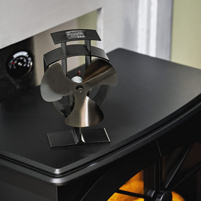 Blade Stove Fan Magnetic Thermometer Self Powered Energy - Main Image