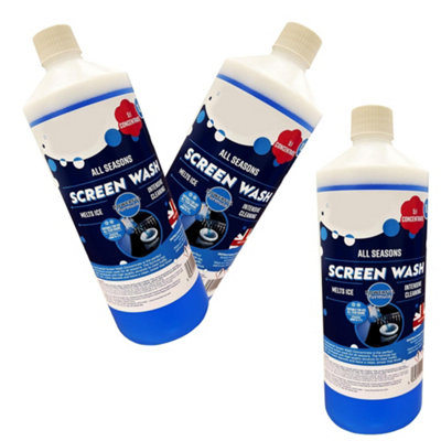 3 Bottles Of 1 Litre All Seasons Vehicle Screen Wash Effective Down To -5 Degrees