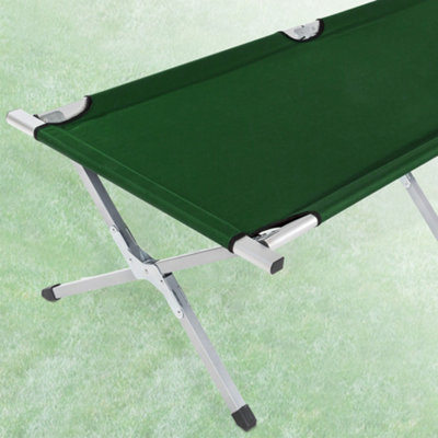 3 camping beds made of aluminium - green