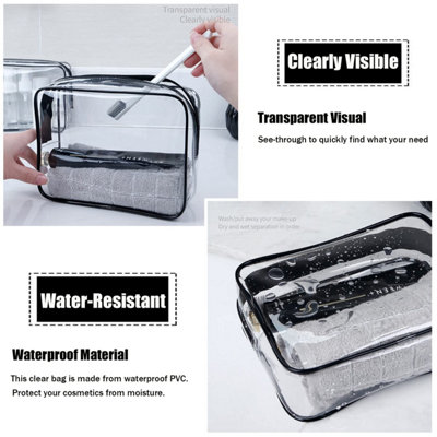 Clear 1L Toiletry Bags, TSA-Approved Travel Kits for Men Women
