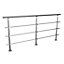 3 Crossbars Silver Floor Mount Stainless Steel Railing Handrail for Slopes and Stairs 240cm W x 110cm H