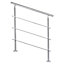 3 Crossbars Silver Floor Mount Stainless Steel Stair Railing Handrail for Outdoor Slopes and Stairs W 80cm x H 110cm