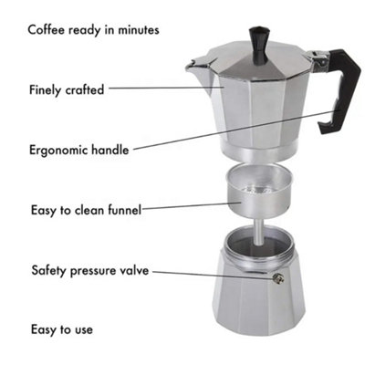 3 Cup 150ml Stovetop Espresso Maker Italian Moka Pot