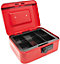 3-Digit Combination Home Office Cash Document Safe Box with Coin Tray- Red