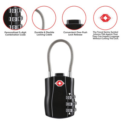 3 Digit Combination Suitcase Padlocks - 3