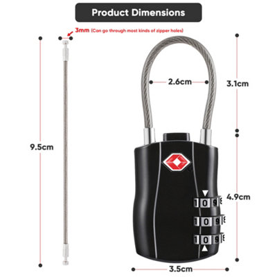 3 Digit Combination Suitcase Padlocks - 4