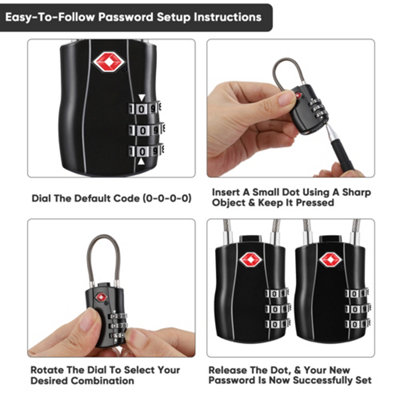 3 Digit Combination Suitcase Padlocks - 8