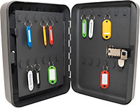 3-Digit Home Office Combination Key Safe Black Storage Box with 48 Hooks