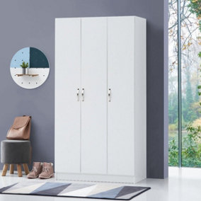 3 Door Double Wardrobe In White