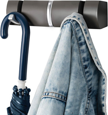 3 Door Hooks In Nickel On Grey / Brown Mountable Board