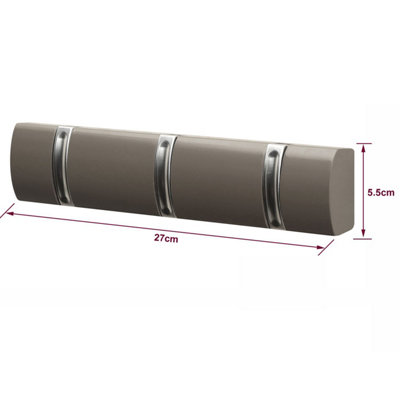 3 Door Hooks In Nickel On Grey / Brown Mountable Board