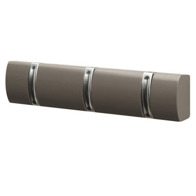 3 Door Hooks In Nickel On Grey / Brown Mountable Board - 3