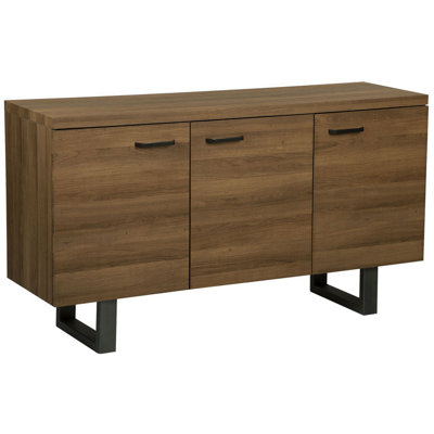 3 Door Sideboard Dark Wood TIMBER