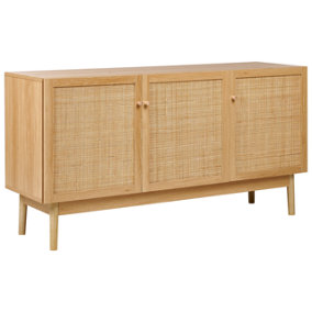 3 Door Sideboard Light Wood NIVO