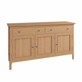 3 Door Sideboard - Plywood/Pine/MDF - L140 x W42 x H78 cm - Light Oak