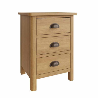 3 Drawer Bedside Pine/Plywood/MDF L42 x W35 x H58 cm